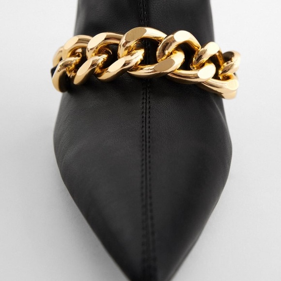 Zara Chain Trim Ankle Booties - Picture 6 of 8